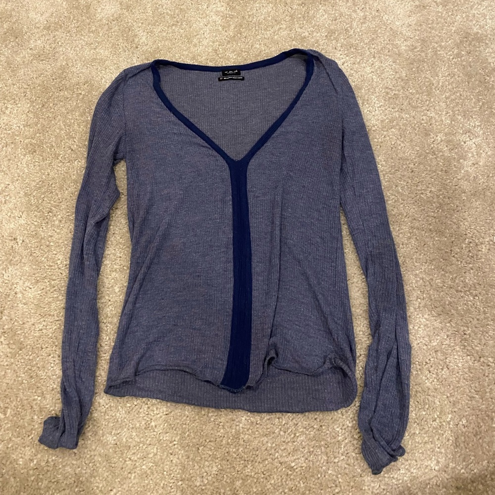 Out from under blue long sleeve shirt, size small